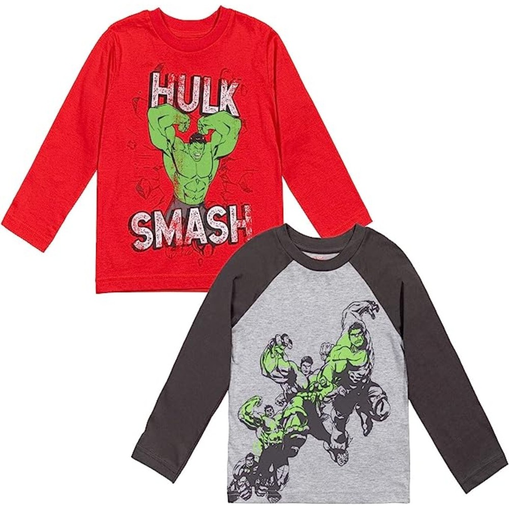 Marvel Avengers Hulk Toddler Boys 2 Pack Long Sleeve Graphic T-Shirt 5T